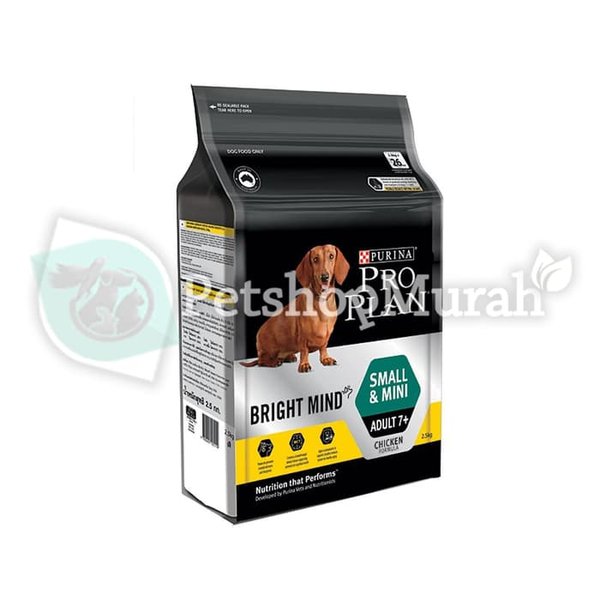 Makanan Anjing Pro Plan Small & Mini Adult 7up Bright Mind Senior 2.5Kg - Image 2
