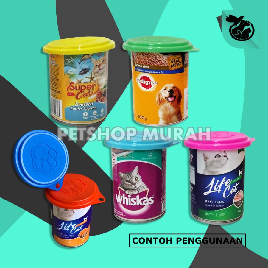 Penutup Makanan Kaleng Kucing Anjing Makanan Kaleng Whiskas Pedigree - Image 2