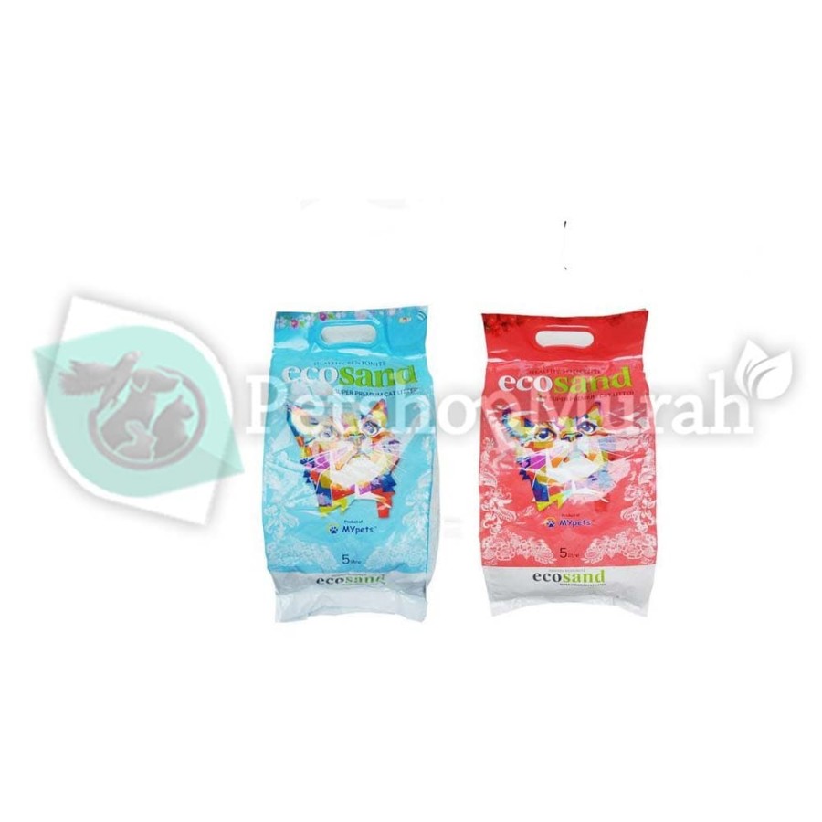 Pasir Kucing Gumpal wangi Clumping Ecosand 5 LItter Non Cub N kit