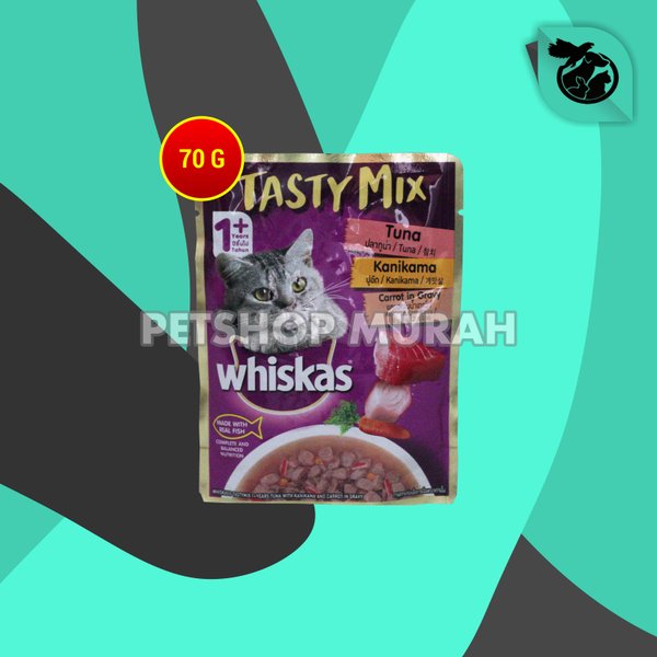 Whiskas Tasty Mix Wet Food Makanan Kucing Basah Pouch 70 Gram - Image 2