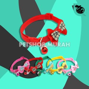 Kalung Kucing Anjing Pita Dasi Kupu Kupu Lonceng