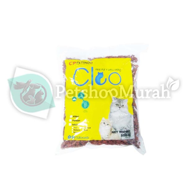 Makanan Kucing Cleo Adult Repacking 500 gram Non Whiskas Bolt