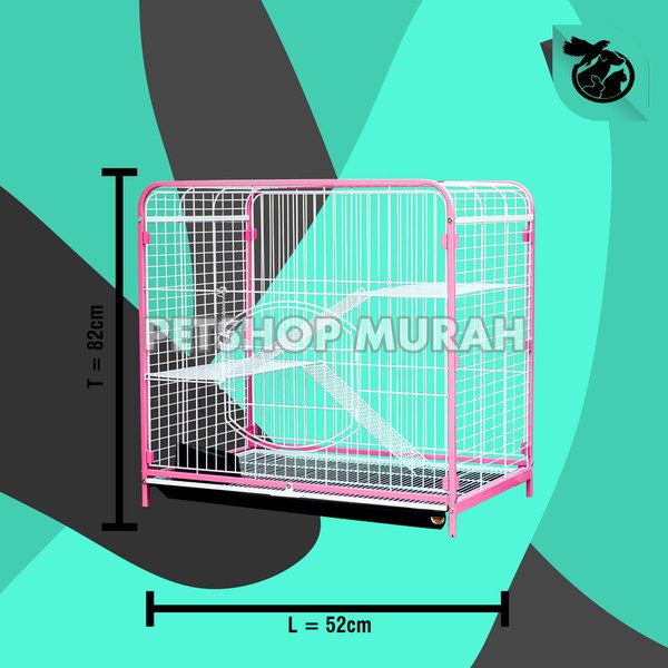 Kandang Kucing Anjing Kelinci Sugar GliderTingkat Roda knowdown - Image 2