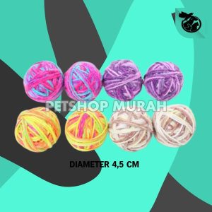 Mainan Kucing Anjing Pet Toys Woll Ball Bola Rajut Tambang