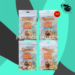 Snack Makanan Anjing Rocco Chew Dog treats Non Meat Jerky Jerhigh 70Gr