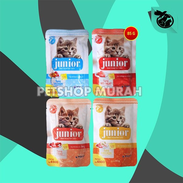 Makanan Basah Kucing Junior Wet Food Pouch 85 Gram Non Whiskas