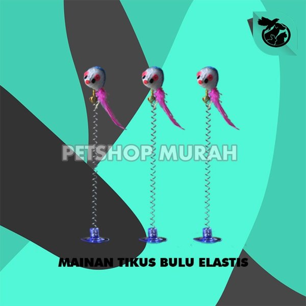 Mainan kucing tikus bulu tempel dop Cat toys mouse - Image 3
