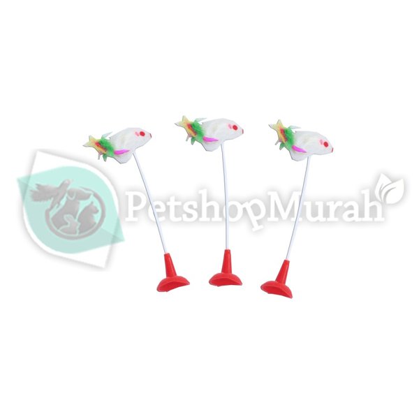 Mainan kucing tikus bulu tempel dop Cat toys mouse