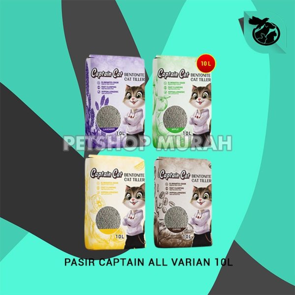 Pasir Kucing Gumpal Wangi Captain Betonite 10 Litter