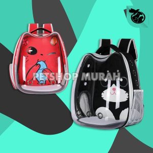 Tas Astronot Anjing Kucing Motif Bergambar Ransel Cargo Anjing Kucing