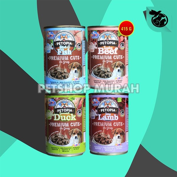 Makanan Anjing Kaleng Can Dog Food Petopia Premium Cuts 415 Gram
