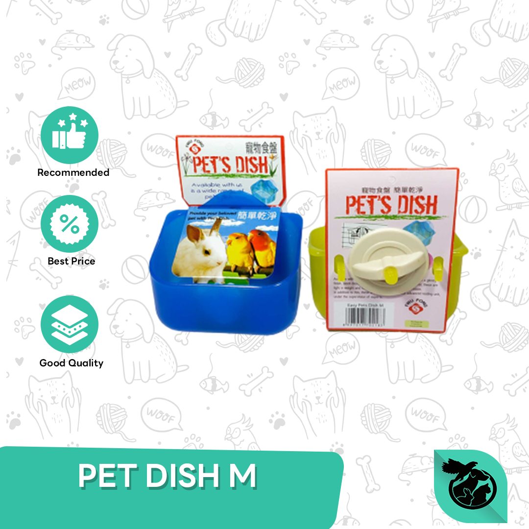 Tempat Makan Jepit Kotak - Pet Dish Kotak