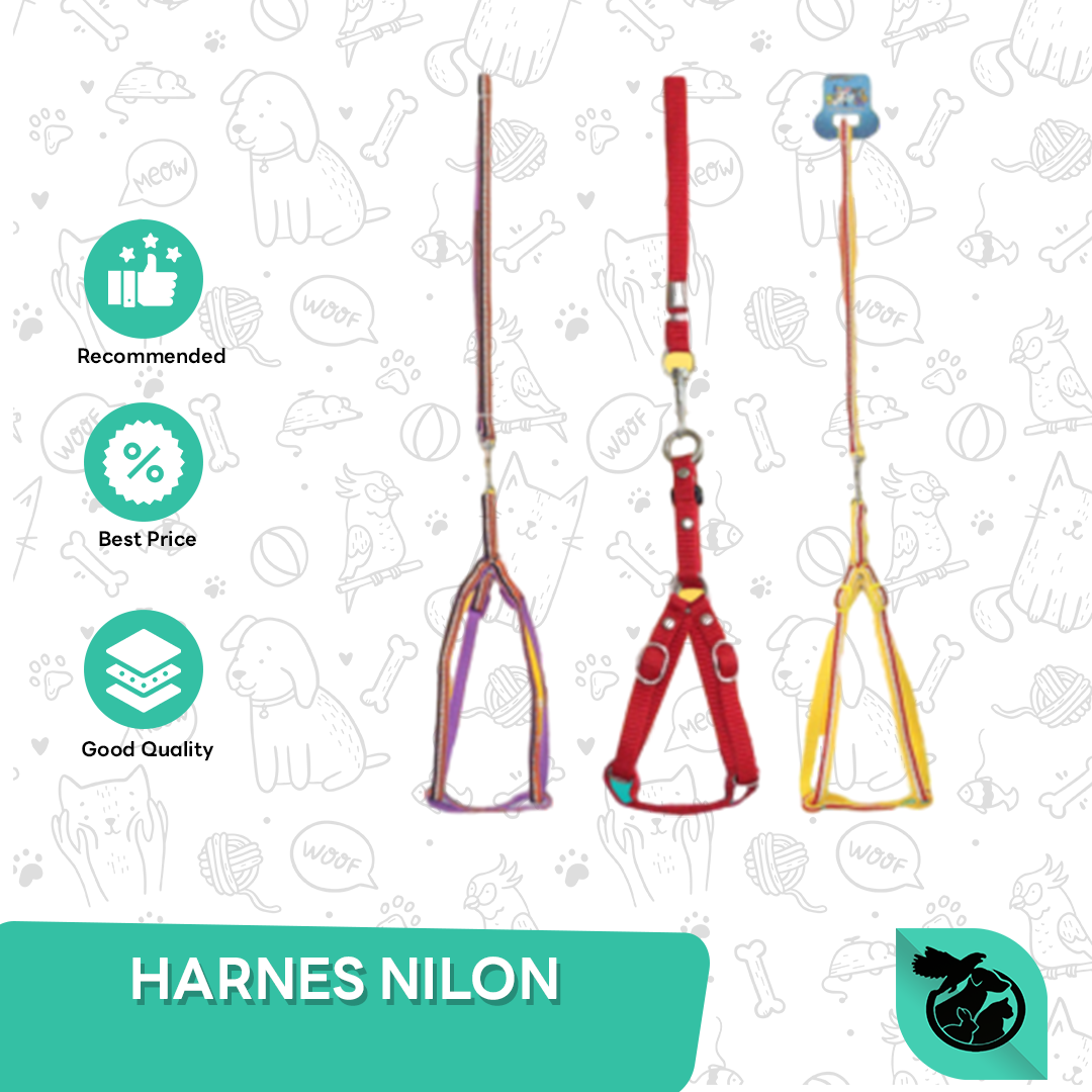 Tali Tuntun Kucing Anjing Hewan Harnes Nilo Tali Harness Nylon