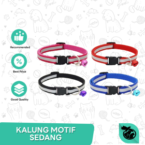 Kalung Kucing Anjing Musang Kelinci - Kalung Motif Sedang Hewan Random Color