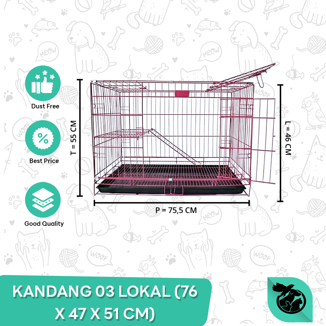 Kandang Kucing - Anjing C032 - Kandang Lipat - Kandang Hewan Tingkat
