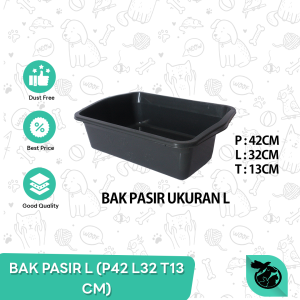 Bak Pasir Tempat Pup Toilet Kucing Cat Litter Box Abu