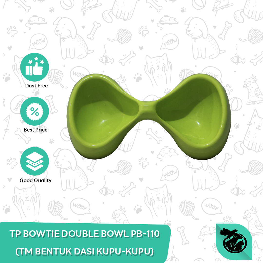 Tempat Makan Double Dasi Kupu - Kupu Pet Bowl Hewan Kucing & Anjing