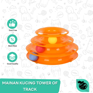 Mainan interaktif Kucing Cat Toy 3 Tower bola track tingkat