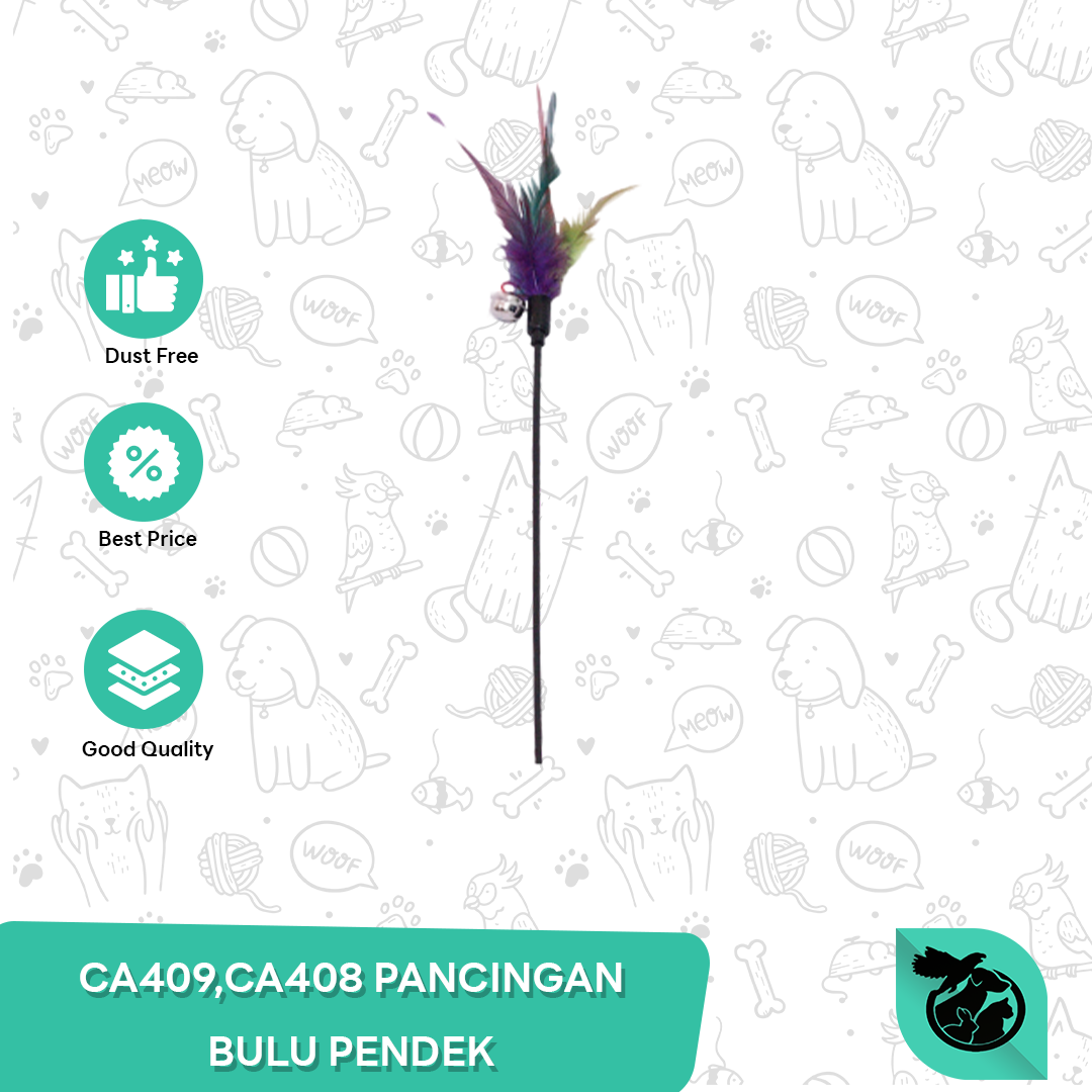 Mainan kucing tongkat Pancingan Tikus Pendek cat toys bulu bunyi