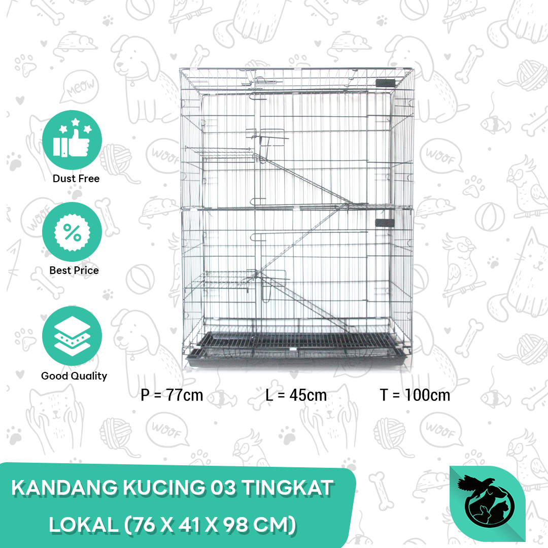 kandang tingkat dua full set tangga uk:100x75x55