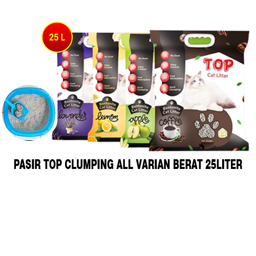 Top Clumping Cat Litter Pasir Kucing Gumpal 25lt