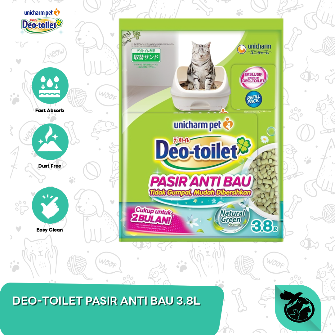 Pasir Kucing Cat Litter Unicharm Deo Toilet Anti Bau 3.8 Litter
