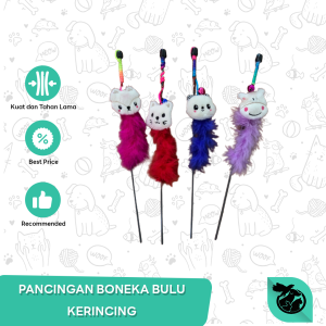 Mainan Pancingan Tongkat Kucing Cat Toys Bentuk Boneka lonceng