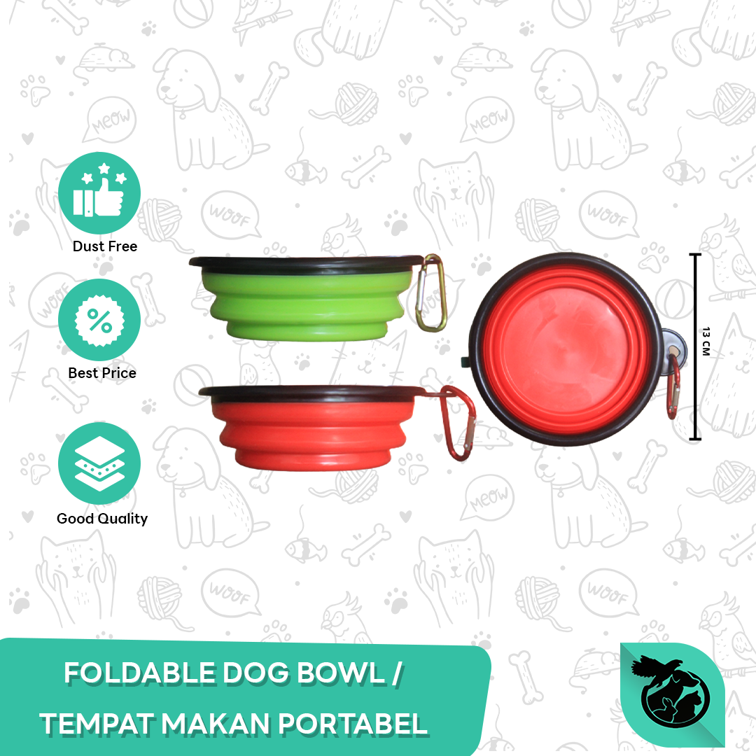 Tempat Makan Anjing Portable Foldable Dog Travels Bowl