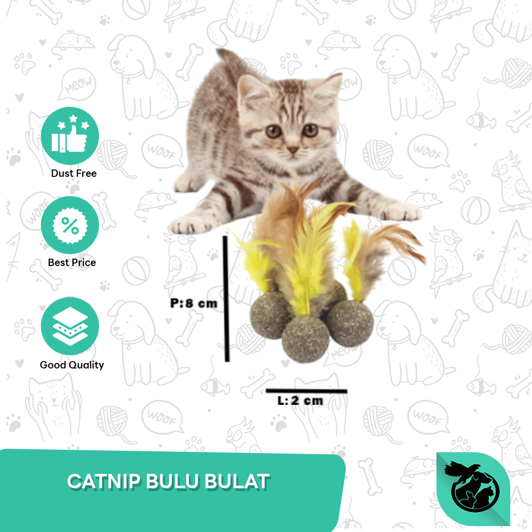 Mainan Kucing Cat toys Cat Nip Bola Bulu Kucing