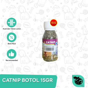 Catnip Serbuk Botol 15gr Alami Untuk Kucing Cat Nip Organik