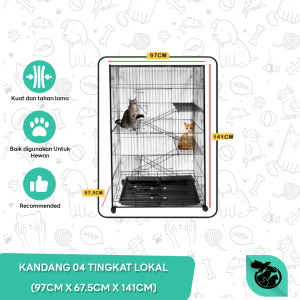 Kandang Kucing Anjing Tingkat Lokal 04 Ukuran 97x67,5x141 cm