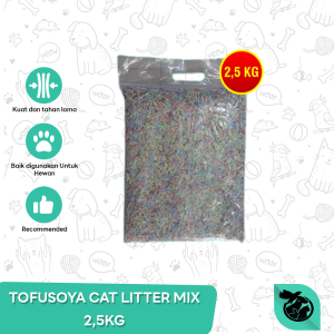 Pasir Kucing Gumpal Tofu Soya Cat Litter Mix 2,5 Kg