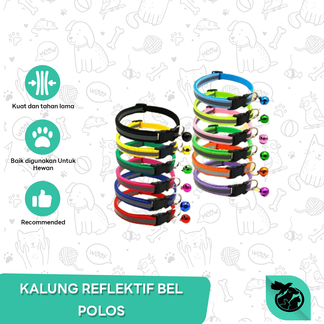 Kalung Kucing Anjing Hewan Reflektif Bell Lonceng