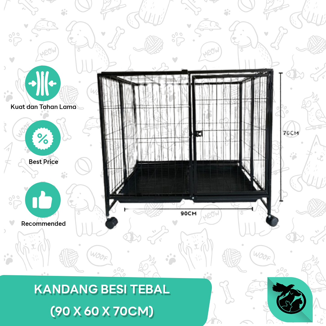 Kandang Hewan Kucing Anjing Besi Lipat Tebal