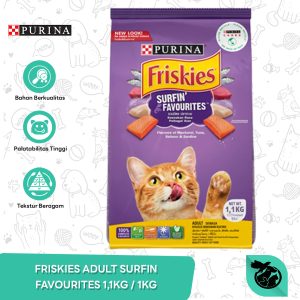 Friskies Surfin Favourites Adult Dry Cat Food Makanan Kucing Dewasa 1kg