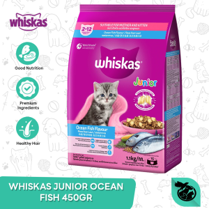 Whiskas Junior Ocean Fish Kitten Dry Cat Food Makanan Anak Kucing 450gr