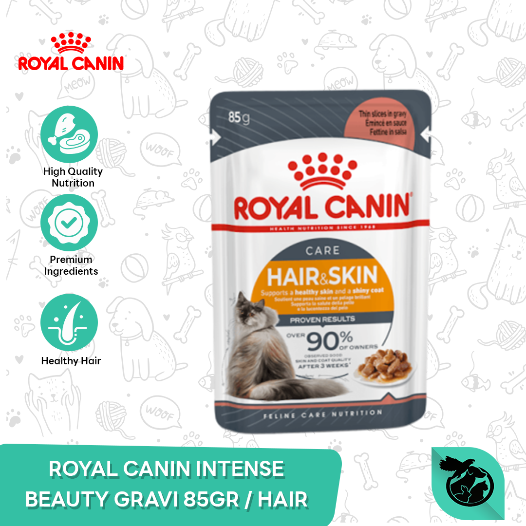 Royal Canin Intense Beauty Hair & Skin Adult Wet Pouch Cat Food Makanan Kucing Dewasa 85gr - Image 2