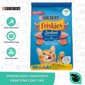 Friskies Seafood Sensations Adult Dry Cat Food Makanan Kucing Dewasa 1kg