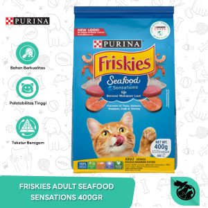 Friskies Seafood Sensations Adult Dry Cat Food Makanan Kucing Dewasa 400gr