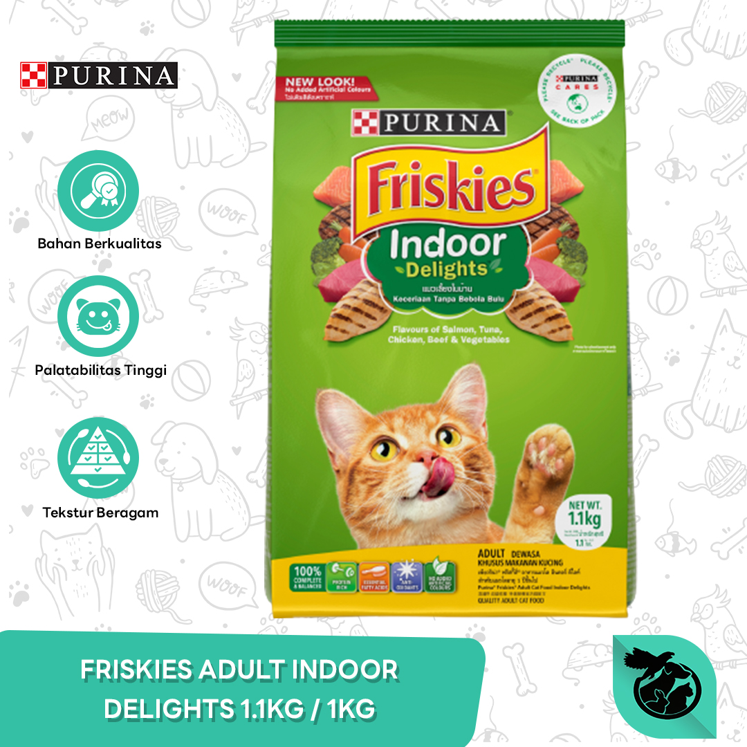 Friskies Indoor Delights Adult Dry Cat Food Makanan Kucing Dewasa 1kg