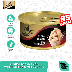 Makanan Kucing Premium - Sheba Flaked Tuna Whitemeat 85g