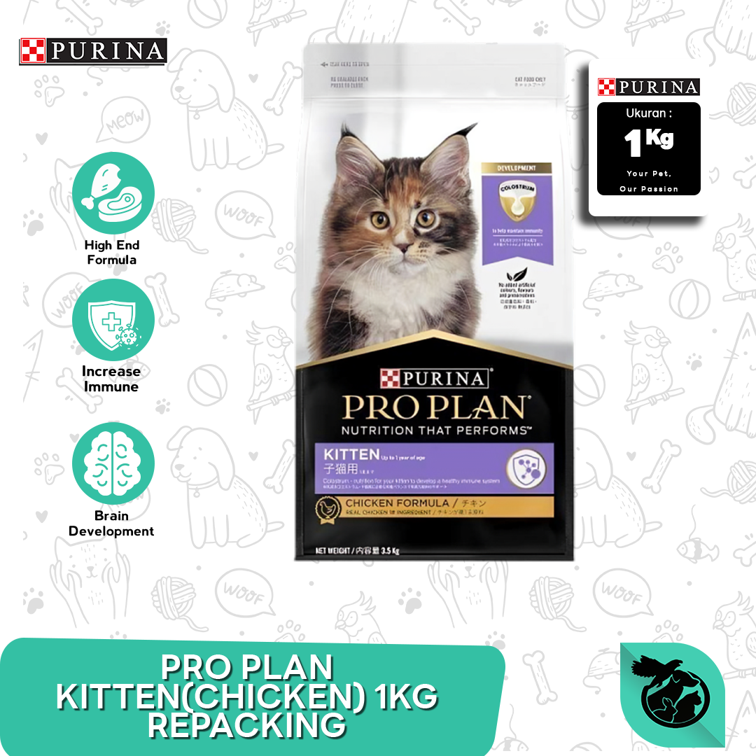 Cat Food - Makanan Kucing - Pro Plan Kitten Repacking 1 Kg