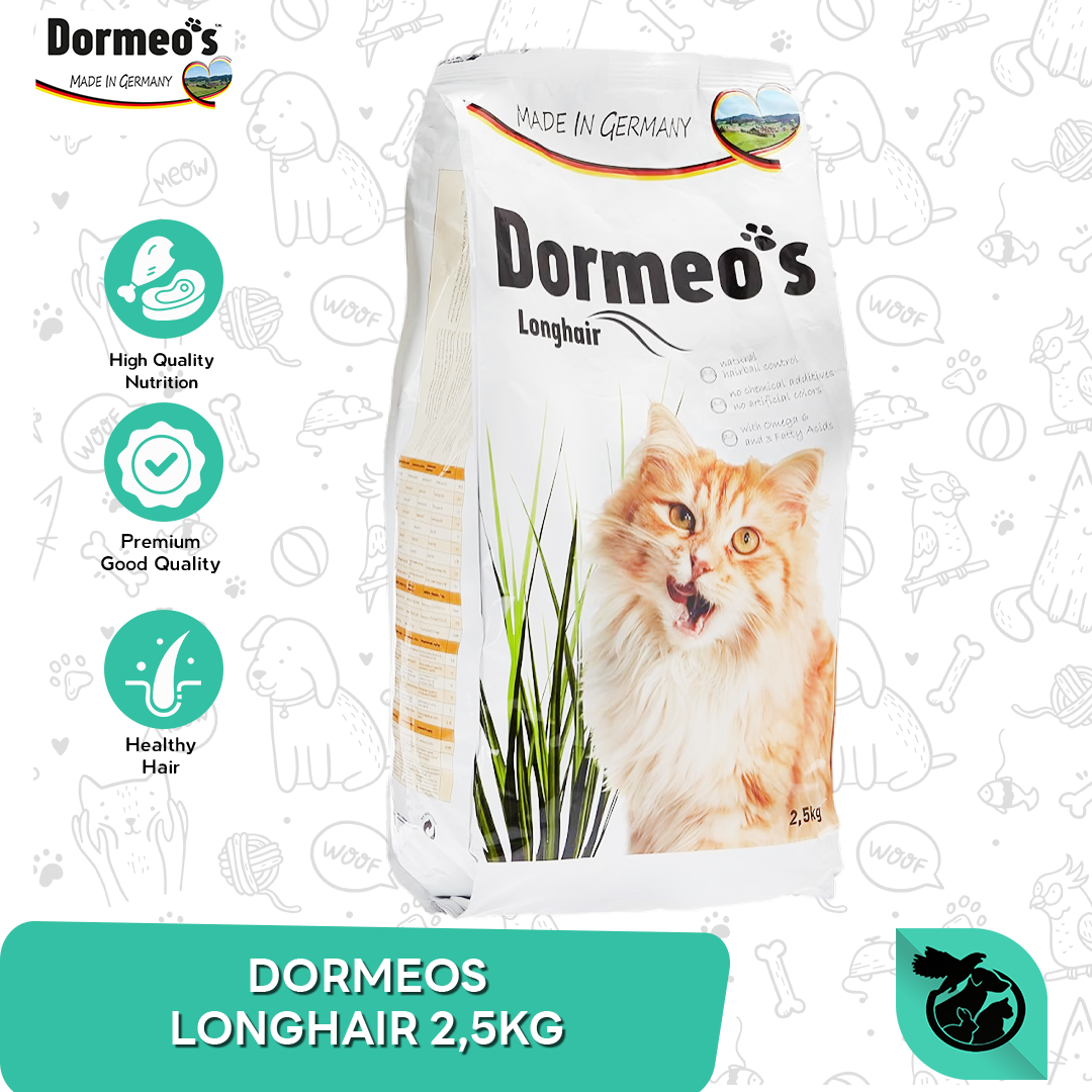 Dormeos Long Hair Adult Dry Cat Food Makanan Kucing Dewasa 2,5kg