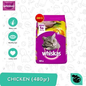Whiskas Adult Dry Cat Food Makanan Kucing Dewasa 480gr
