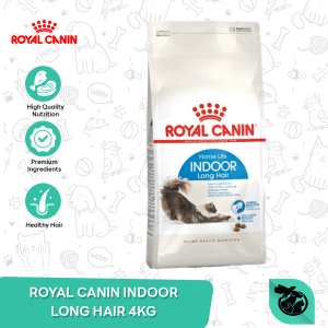 Royal Canin Indoor Longhair Adult Dry Cat Food Makanan Kucing Dewasa 4kg