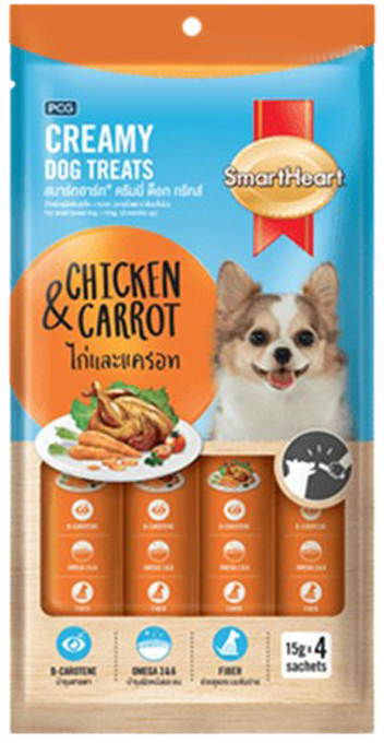 Smartheart Creamy Dog Treats Wet Food Snack Anjing 15gr x 4