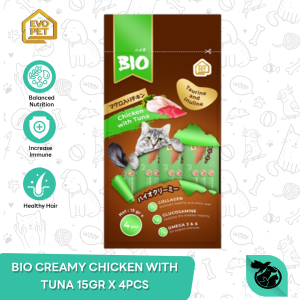 Bio Creamy Treats Wet Cat Food Snack Kucing 15gr x 4