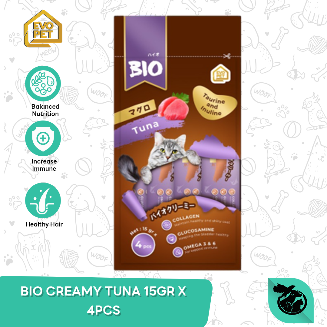 Bio Creamy Treats Wet Cat Food Snack Kucing 15gr x 4 - Image 3