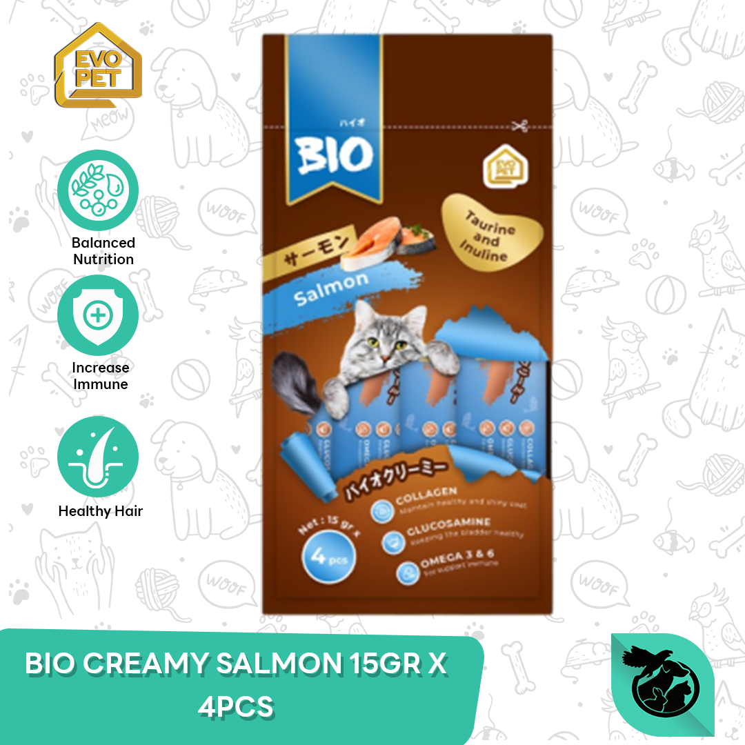 Bio Creamy Treats Wet Cat Food Snack Kucing 15gr x 4 - Image 4