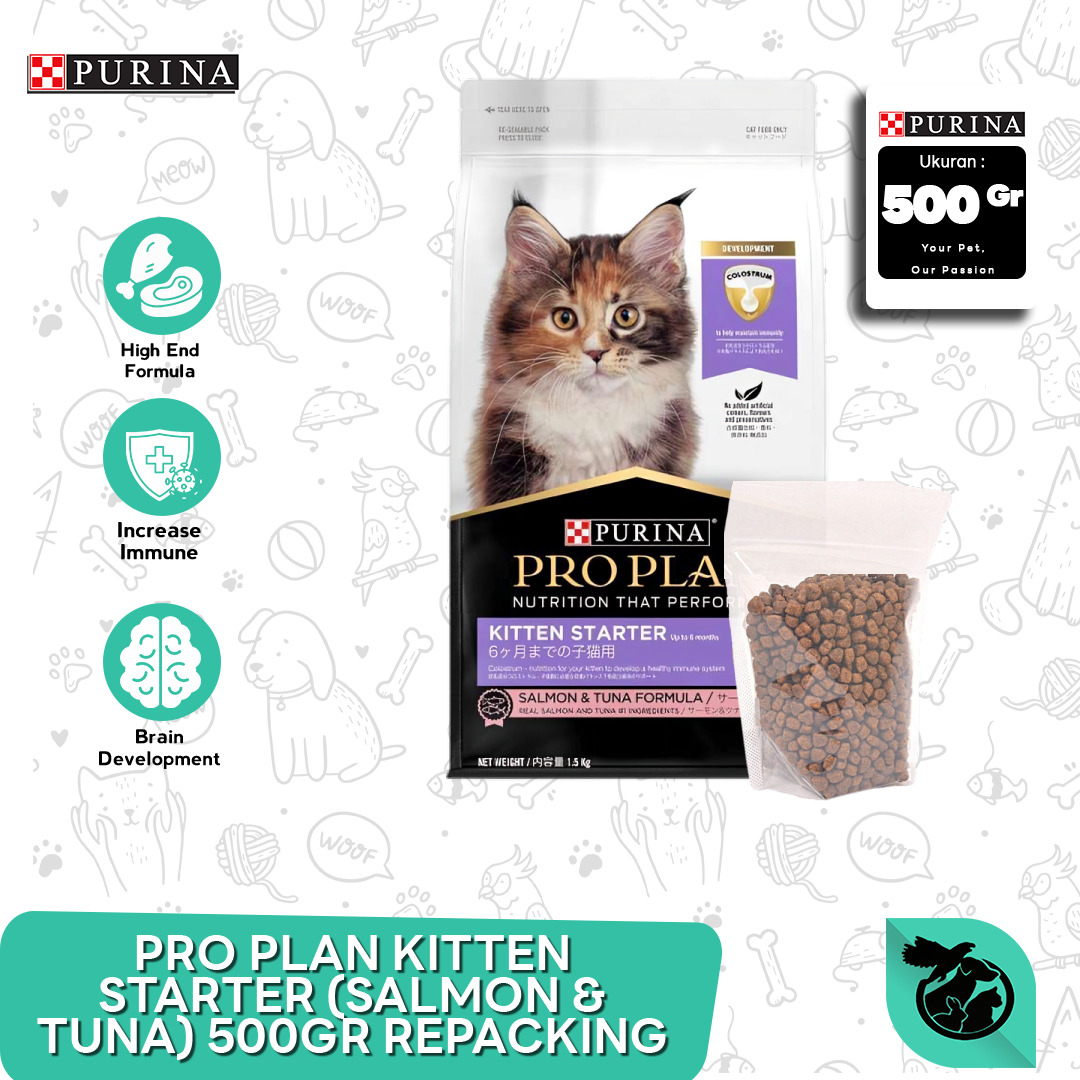 ProPlan Makanan Anak Kucing Pro Plan Kitten Starter Salmon Tuna 500 Gr